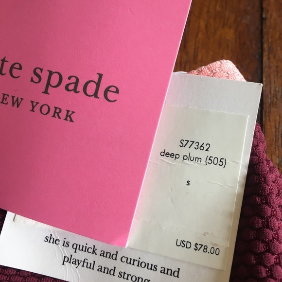Kate Spade Deep Plum High Waist Bikini Bottoms Sz S ✨host pick✨ - Picture 8 of 10